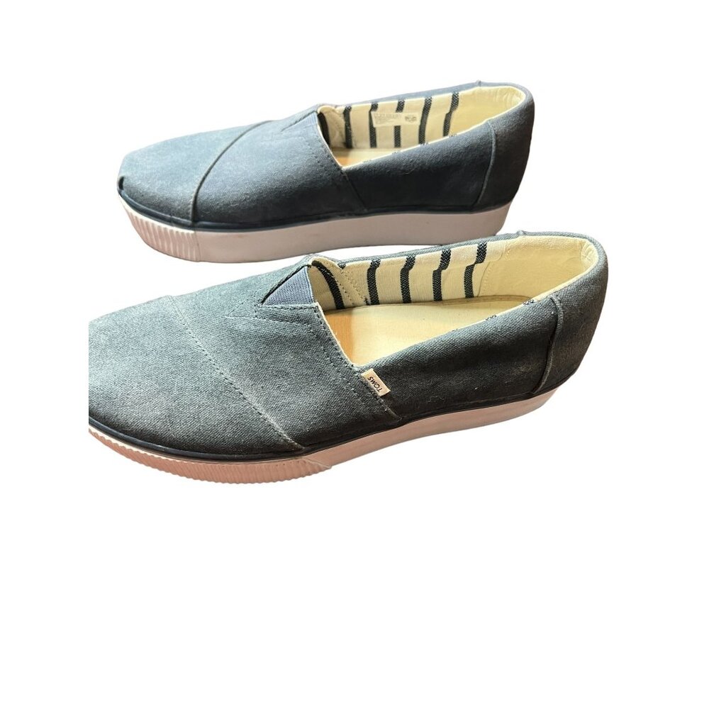 Toms Women's Alpargata Boardwalk faded Grey Canvas Slip-On Shoes Size 11 - Picture 5 of 7